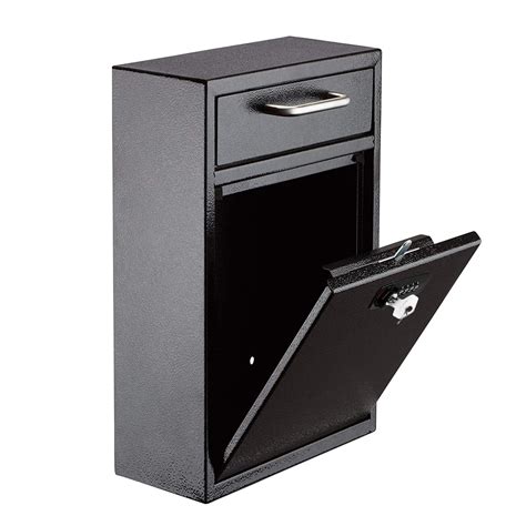 wall metal box with lock and key|wall mounted key drop box.